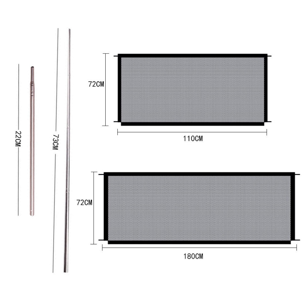 Portable Folding Pet Barrier Fence - Breathable Mesh Dog Gate for Pet and Baby Safety