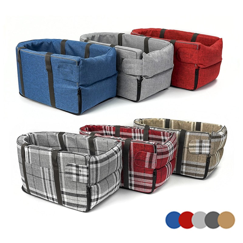 TravelSafe: Portable Pet Dog Car Seat with Central Control and Nonslip Design - Safe and Comfortable Carriers for Small Dogs and Cats During Travel