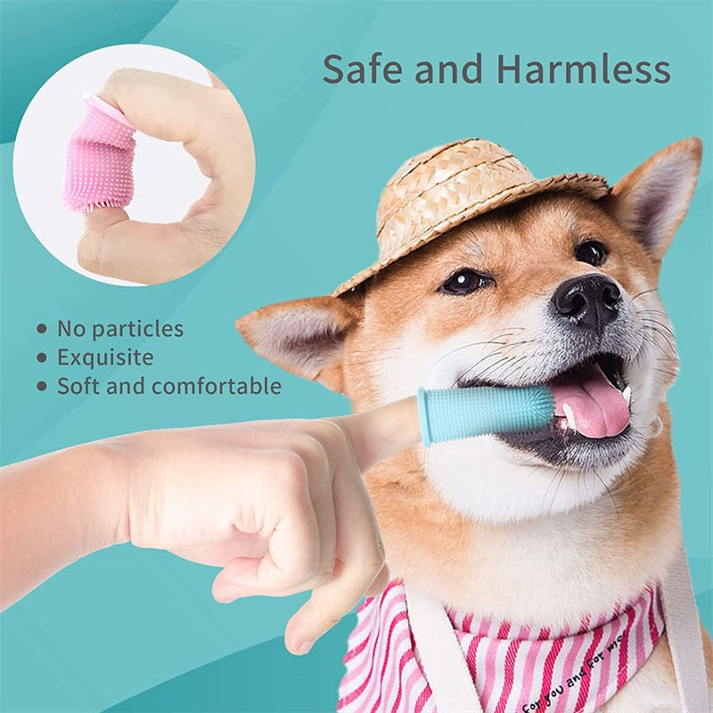 PetSmile: Non-Toxic Silicone Toothbrush for Effective Cleaning of Pet Dog and Cat Mouth - Eliminate Dirt and Odor Safely
