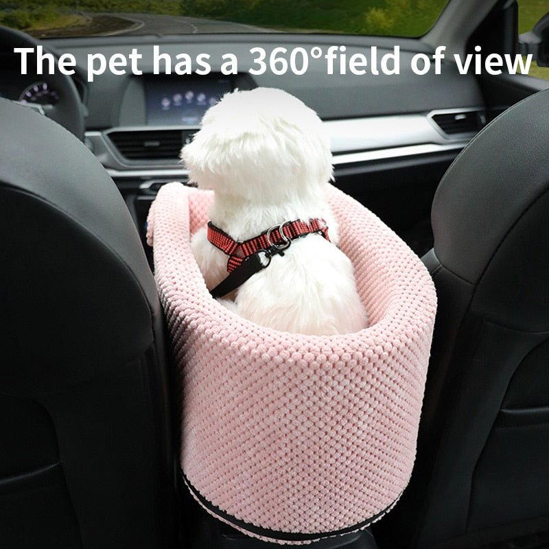 TravelSafe: Portable Pet Dog Car Seat with Central Control and Nonslip Design - Safe and Comfortable Carriers for Small Dogs and Cats During Travel