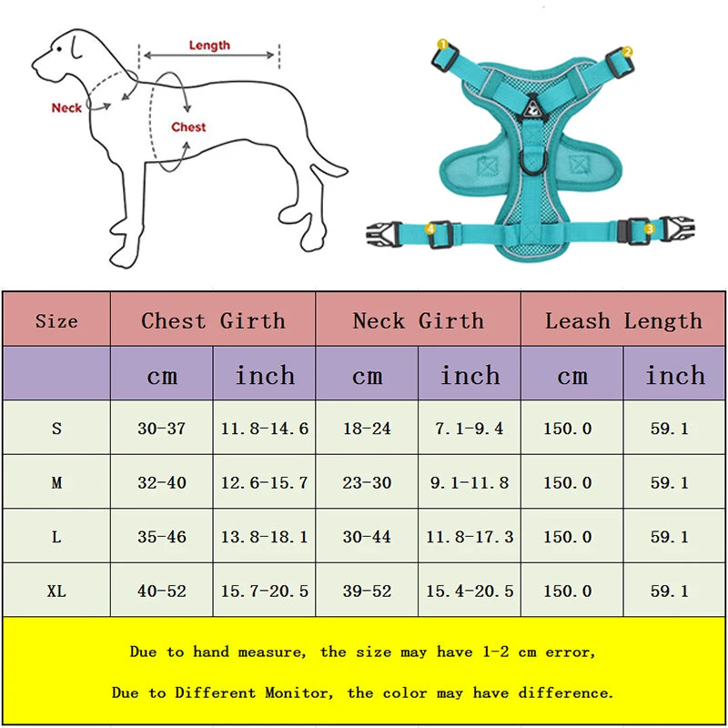 FlexFit Reflective Mesh Dog Harness and Leash Set: Adjustable Vest for Small Dogs and Cats, Ideal for French Bulldogs