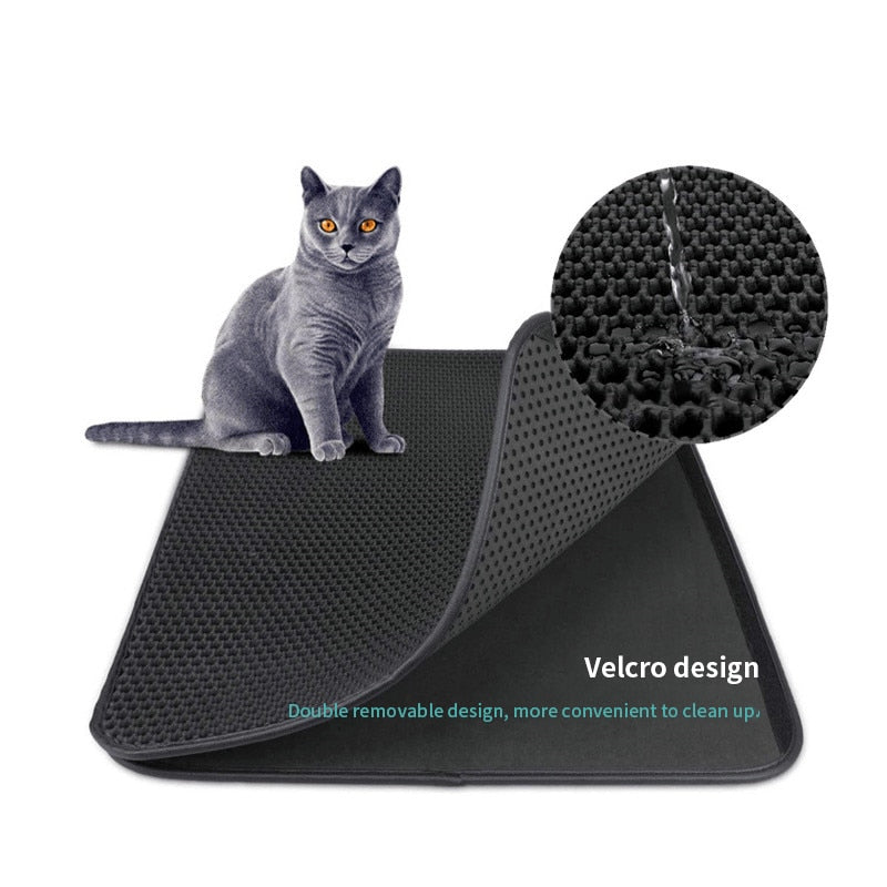 Double Layer Waterproof Cat Litter Pad - Non-slip EVA Mat for Easy Cleaning and Pet Hygiene