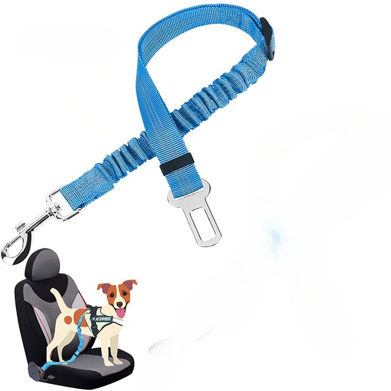 Secure and Adjustable Two-in-One Dog Harness Collar: Pet Accessories for Safe Travels - Includes Pet Car Seat Belt Lead Leash for Backseat Safety