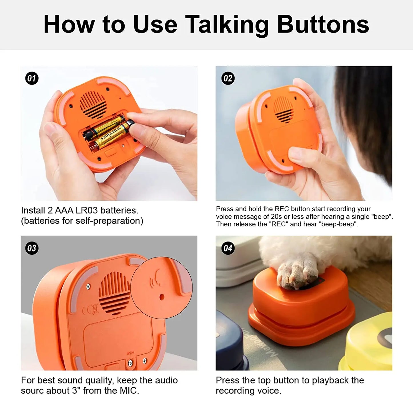 TalkPaw Interactive Pet Communicator: Dog Button Record & Training Toy with Bell Ringer, Pad, and Sticker – Easy and Fun Communication for Your Furry Friend