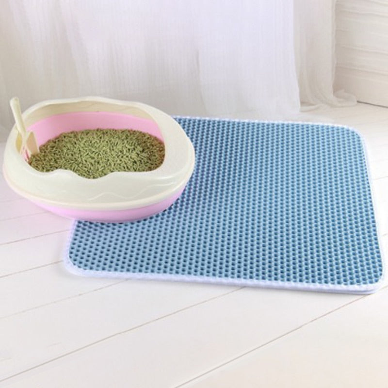 Double Layer Waterproof Cat Litter Pad - Non-slip EVA Mat for Easy Cleaning and Pet Hygiene