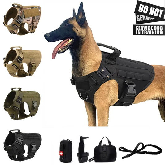 EliteK9 Guardian Tactical Dog Harness: Premium Training Vest and Leash Set for All Breeds
