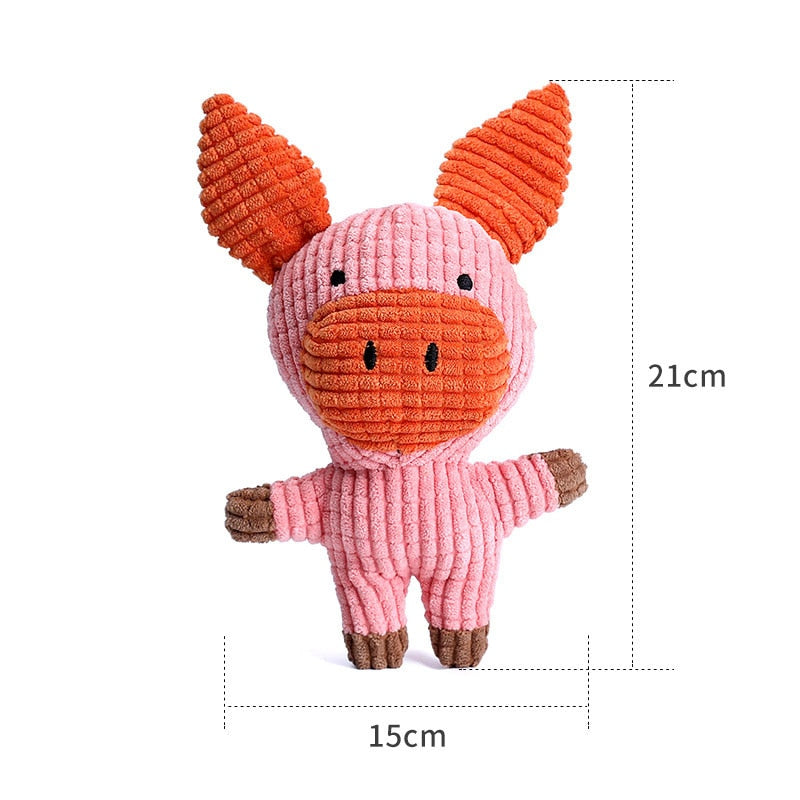 Plush Donkey Dog Toy: Fun Corduroy Chew Toy with Squeaker - Ideal for Dogs, Puppies, and Pet Training
