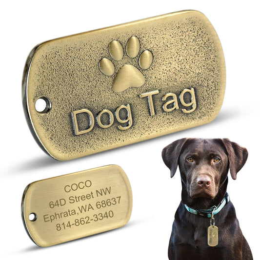 Personalized Dog ID Tag Pendant - Custom Pet Name Plate for Collars