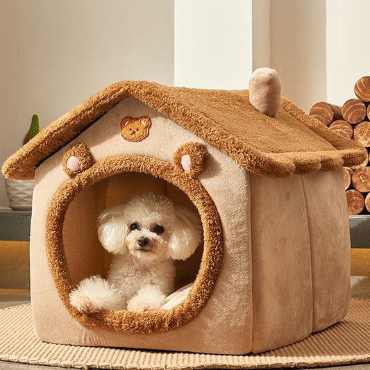 CozyHaus: Foldable Dog House Kennel Bed Mat for Small to Medium Dogs and Cats - Winter Warmth and Comfort for Your Pet